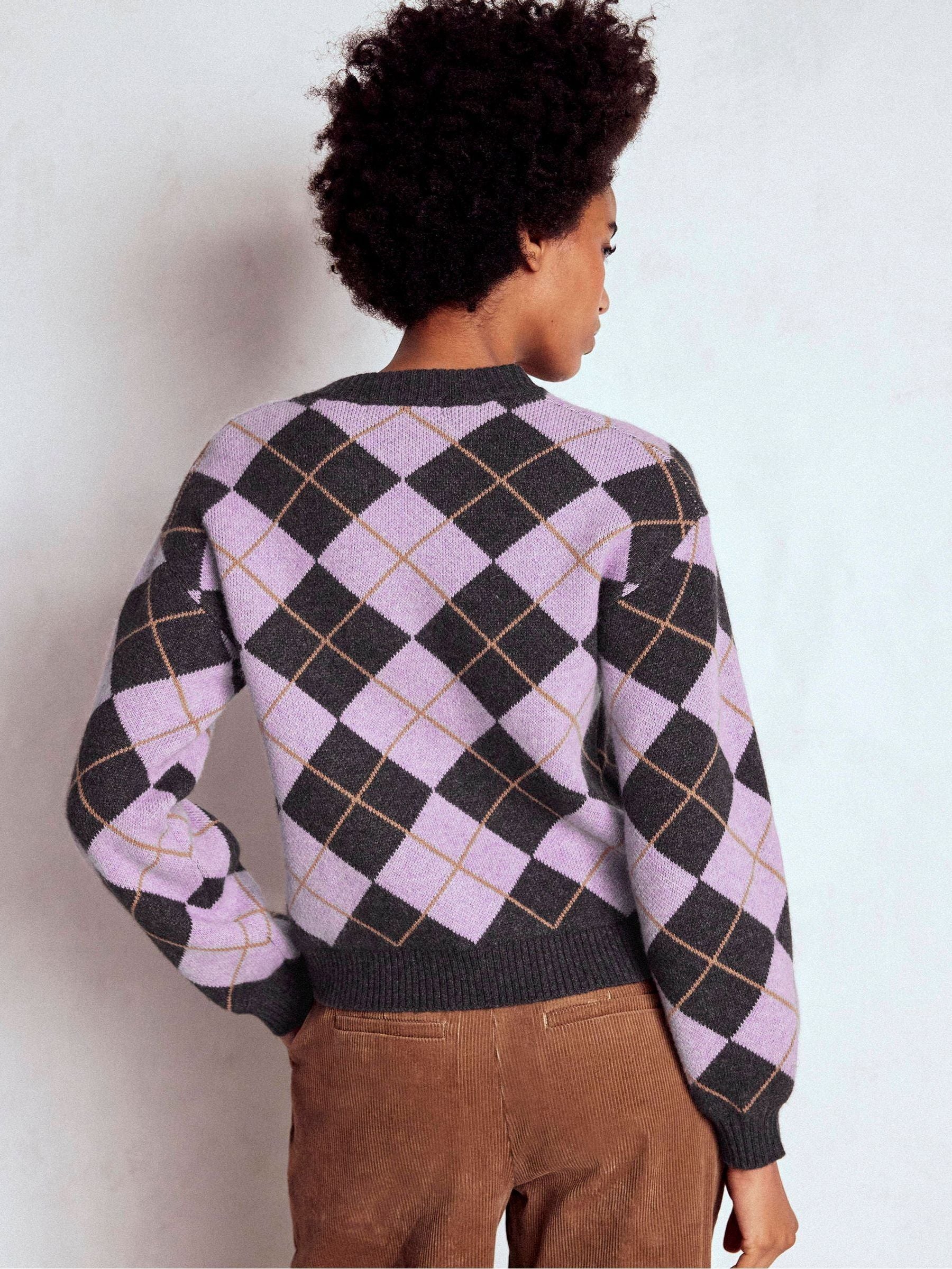 Buy Boden Purple Tall Abi Jacquard Cardigan from Next USA