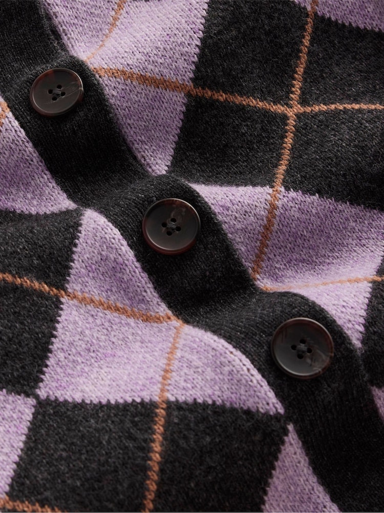 Boden Purple Tall Abi Jacquard Cardigan - Image 7 of 7