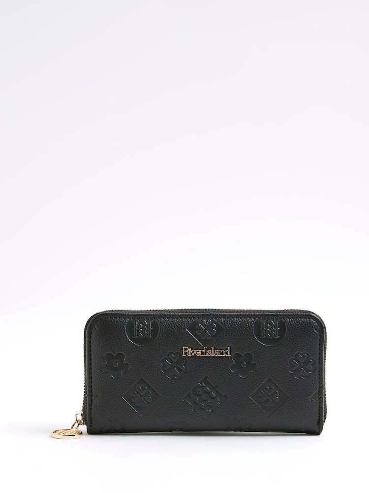 محفظة منقوشة بشعار من River Island - صورة 1 من 5 محفظة منقوشة بشعار من River Island - صورة 1 من 5