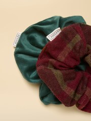 Joules Annika Red & Green 2 Pack Scrunchies - Image 2 of 2