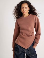 River Island Brown Long Sleeve Drape Waisted Sweatshirt - Image 2 of 4