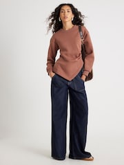 River Island Brown Long Sleeve Drape Waisted Sweatshirt - Image 3 of 4