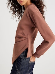 River Island Brown Long Sleeve Drape Waisted Sweatshirt - Image 4 of 4