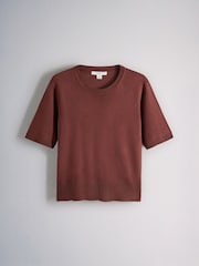 The Set 3 Pack Fine Knit T-Shirts Navy/Mid Blue/Brown - Image 2 of 6