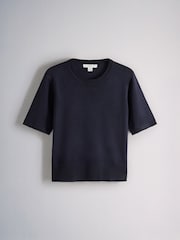 The Set 3 Pack Fine Knit T-Shirts Navy/Mid Blue/Brown - Image 3 of 6