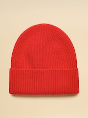 Joules Fine Knit Red Beanie Hat - Image 5 of 6
