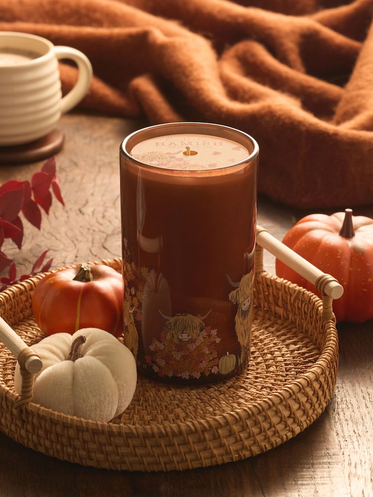 Pumpkin Spice Orange Hamish the Highland Cow Pillar Candle - Image 2 of 3 Pumpkin Spice Orange Hamish the Highland Cow Pillar Candle - Image 2 of 3