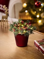 Festive Spice Red Light Up Wreath 3 Wick Candle - Image 1 of 7