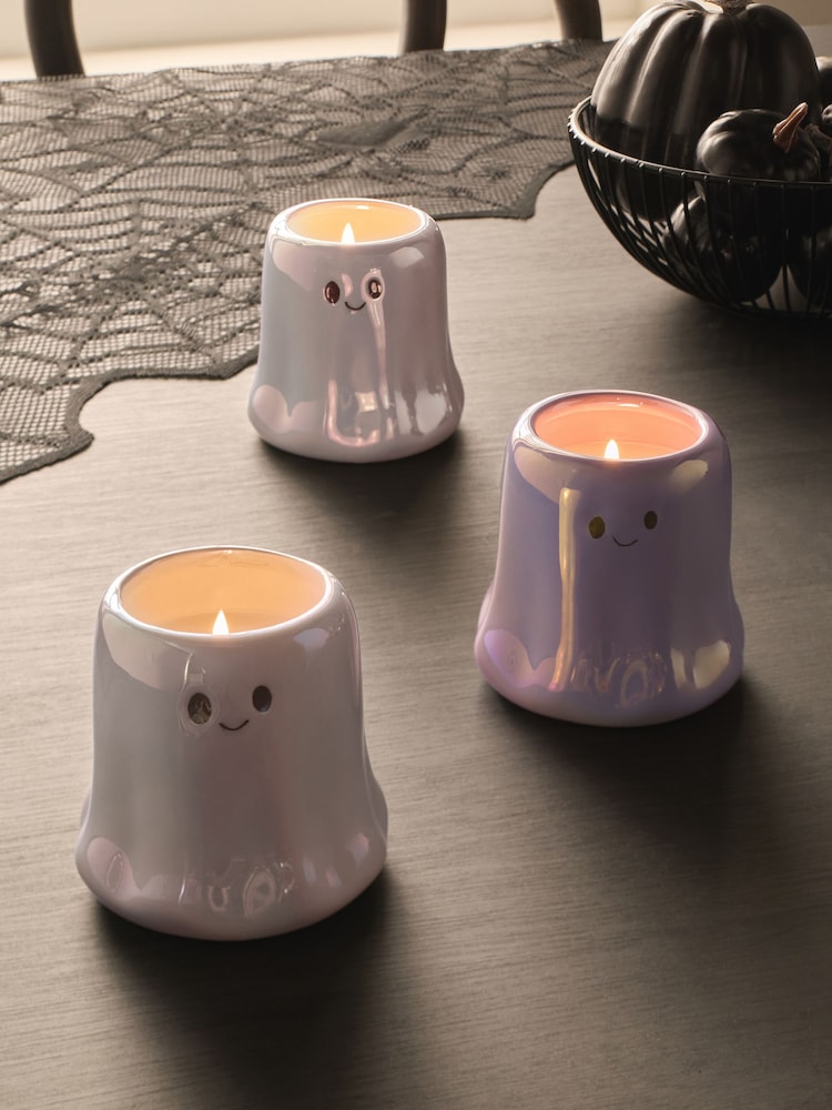 Pumpkin Spice Halloween Ghost Set of 3 Candle - Image 1 of 4