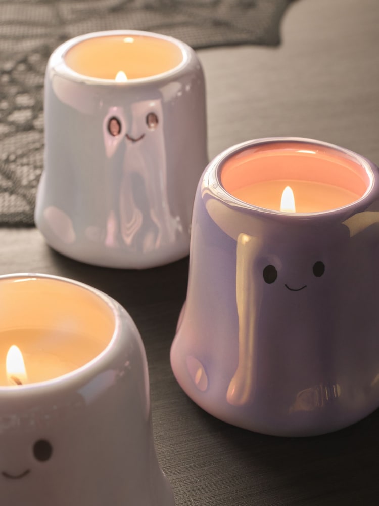 Pumpkin Spice Halloween Ghost Set of 3 Candle - Image 2 of 4