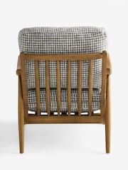 Multi Chenille Check Olive Green and Grey Hampton Wooden Accent Chair - Image 5 of 8