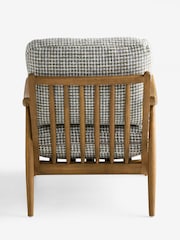 Multi Chenille Check Olive Green and Grey Hampton Wooden Accent Chair - Image 8 of 8