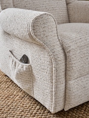 Multi Boucle Fleck Light Natural Sherlock Recliner Chair - Image 12 of 13