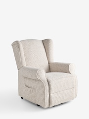 Multi Boucle Fleck Light Natural Sherlock Recliner Chair - Image 6 of 13
