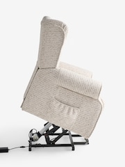 Multi Boucle Fleck Light Natural Sherlock Recliner Chair - Image 9 of 13
