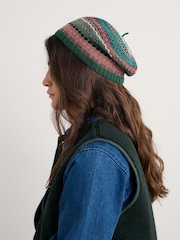 Seasalt Cornwall Green Bramble Jelly Beret Hat - Image 3 of 4