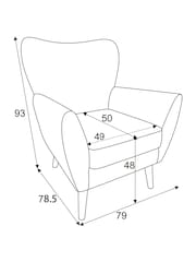Oslo Faux Fur Light Natural Wilson Highback Armchair - Image 6 of 9