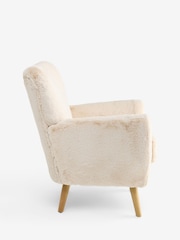 Oslo Faux Fur Light Natural Wilson Highback Armchair - Image 7 of 9