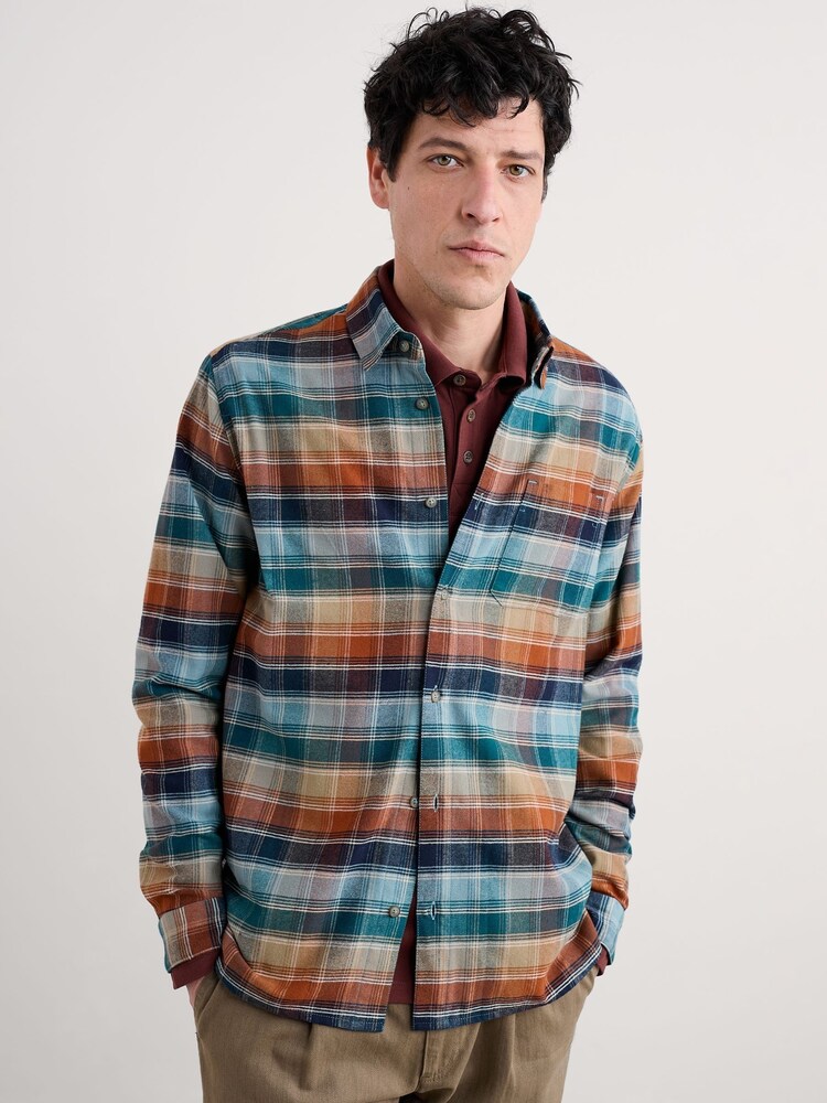 Seasalt Cornwall Aqua Blue Fathomer Checked Shirt - Image 1 of 5