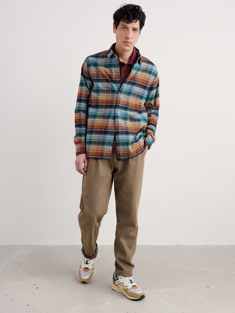 Seasalt Cornwall Aqua Blue Fathomer Checked Shirt - Image 2 of 5 Seasalt Cornwall Aqua Blue Fathomer Checked Shirt - Image 2 of 5