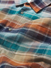 Seasalt Cornwall Aqua Blue Fathomer Checked Shirt - Image 5 of 5