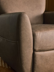 Easton Faux Leather Tan Brown Wilson Highback Riser Recliner Armchair - Image 10 of 13