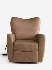 Easton Faux Leather Tan Brown Wilson Highback Riser Recliner Armchair - Image 5 of 13