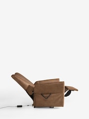 Easton Faux Leather Tan Brown Wilson Highback Riser Recliner Armchair - Image 7 of 13