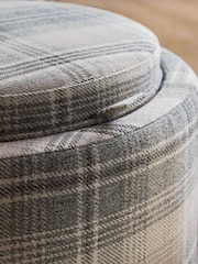 Versatile Check Nevis Grey Ashton Upholstered Storage Stool - Image 10 of 11