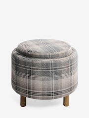 Versatile Check Nevis Grey Ashton Upholstered Storage Stool - Image 6 of 11