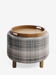Versatile Check Nevis Grey Ashton Upholstered Storage Stool - Image 7 of 11