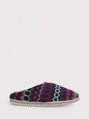 Seasalt Cornwall Purple Starry Eyed Fair Isle Knit Slippers - Image 1 of 5