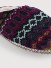 Seasalt Cornwall Purple Starry Eyed Fair Isle Knit Slippers - Image 4 of 5