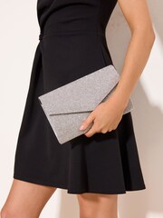 Lipsy Silver Diamante Envelope Clutch Bag - Image 2 of 2