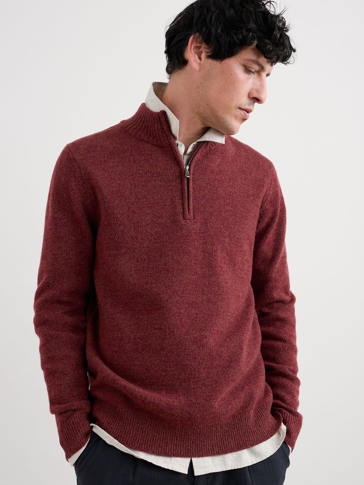 Seasalt Cornwall Red Reefpoint Marl Jumper - Image 1 of 5 Seasalt Cornwall Red Reefpoint Marl Jumper - Image 1 of 5