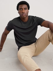 Negro - Seasalt Cornwall Mens Merthen 100% Cotton T-Shirt - Imagen 3 de 5