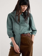 Seasalt Cornwall Green Hope Cottage Shirt - Image 1 of 5