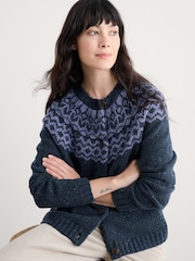 Seasalt Cornwall Blue Port Kinnis Cardigan - Image 3 of 5