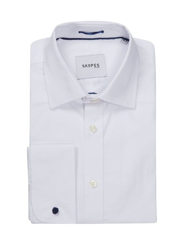Skopes White Slim Luxury Cotton Formal Tailored Fit Twill Shirt - Image 1 of 1 Skopes White Slim Luxury Cotton Formal Tailored Fit Twill Shirt - Image 1 of 1