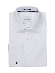 Skopes White Slim Luxury Cotton Formal Tailored Fit Twill Shirt - Image 5 of 7