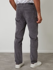 Threadbare Grey Straight Leg 5 Pocket Stretch Corduroy Trousers - Image 2 of 4