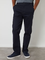 Threadbare Blue Straight Leg Stretch Waist Chino Trousers - Image 1 of 4