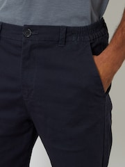 Threadbare Blue Straight Leg Stretch Waist Chino Trousers - Image 4 of 4