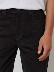 Threadbare Black Straight Leg 5 Pocket Stretch Corduroy Trousers - Image 4 of 4