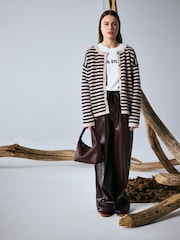 Smith & Soul Natural Striped Knitted Cardigan - Image 2 of 6