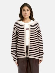 Smith & Soul Natural Striped Knitted Cardigan - Image 5 of 6