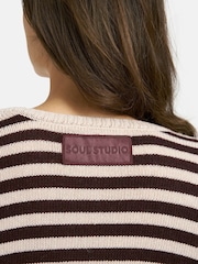 Smith & Soul Natural Striped Knitted Cardigan - Image 6 of 6