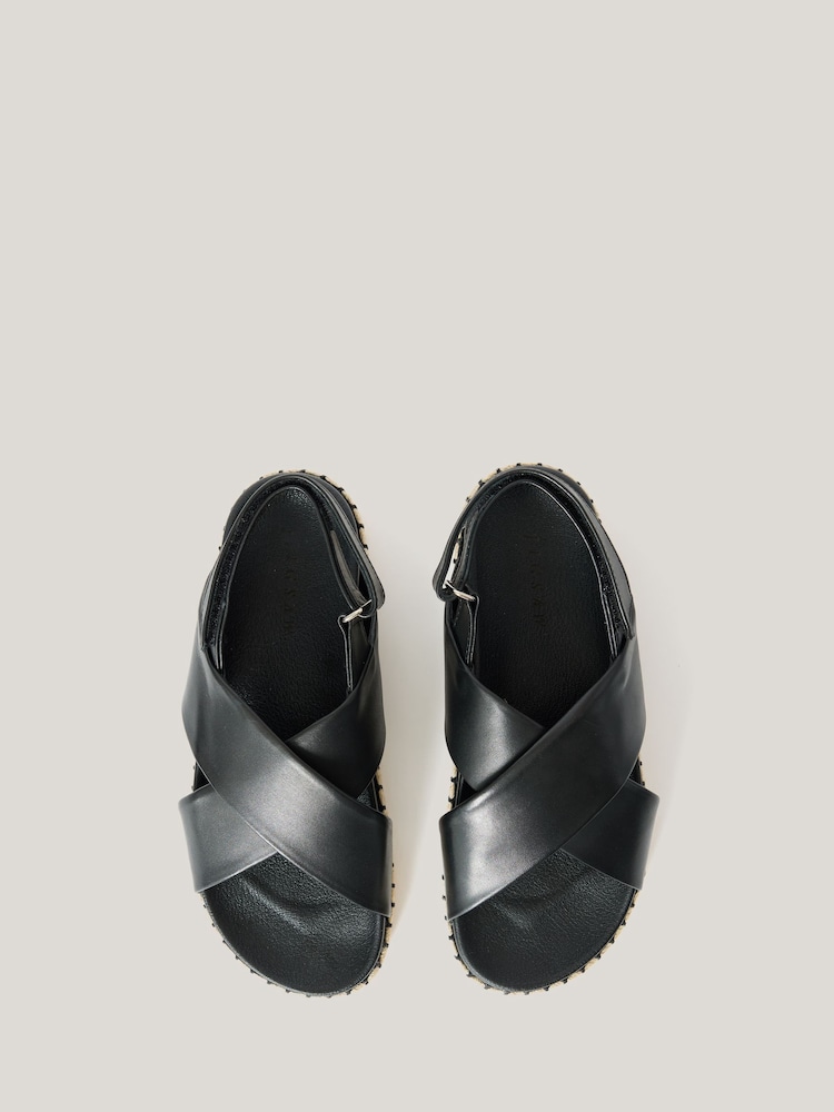 Jigsaw Black Cross Strap Espadrille Sandals - Image 5 of 5 Jigsaw Black Cross Strap Espadrille Sandals - Image 5 of 5