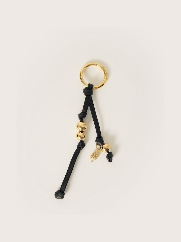 Jigsaw Black Leather Trinkets Bag Charm - Image 1 of 2