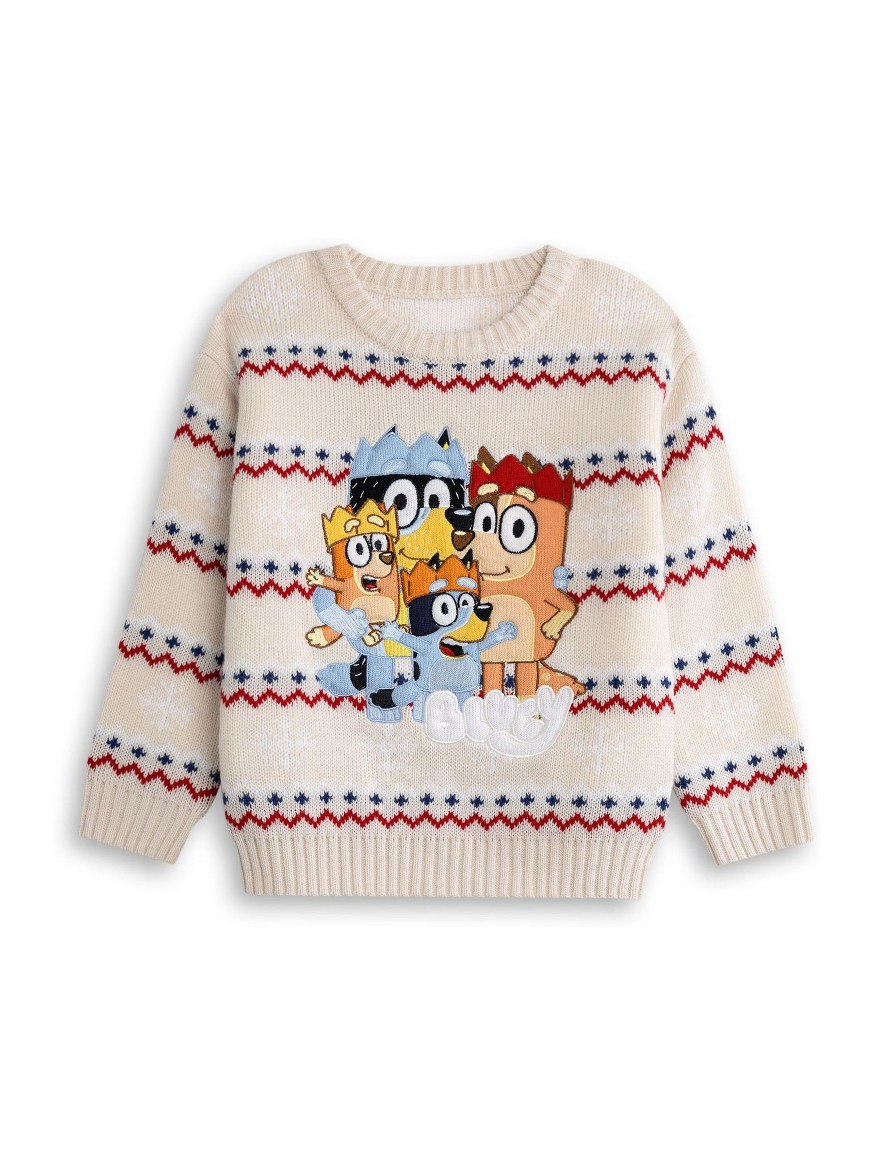 Bluey Unisex Beige Christmas Jumper | | Official Merch | Size: 6-7 Years - Image 4